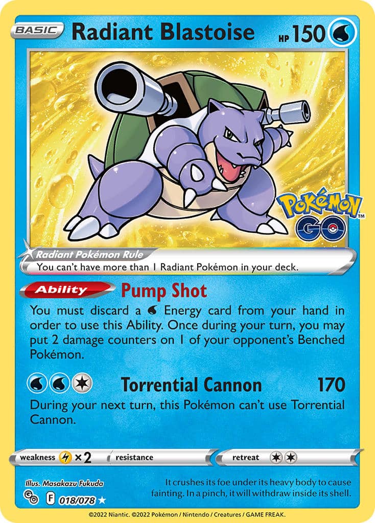 Radiant Blastoise PGO 018